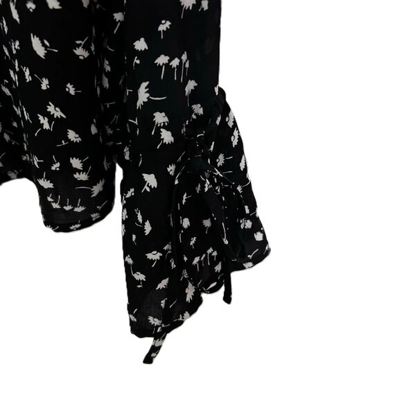 J. Crew Black and White Floral Popover Blouse - Picture 5 of 9